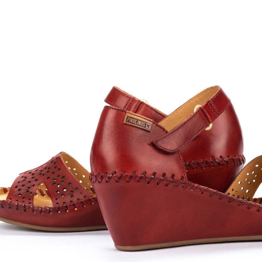 Women's Pikolinos MARGARITA Wedge Sandals Burgundy | NZ B793Q25